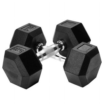 Weightlifting Muscle Training Factory supplied Rubber Dumbbell High Quality Hex Dumbbell 5lb 10lb 15lb 20lb 25lb 30lb 100lb